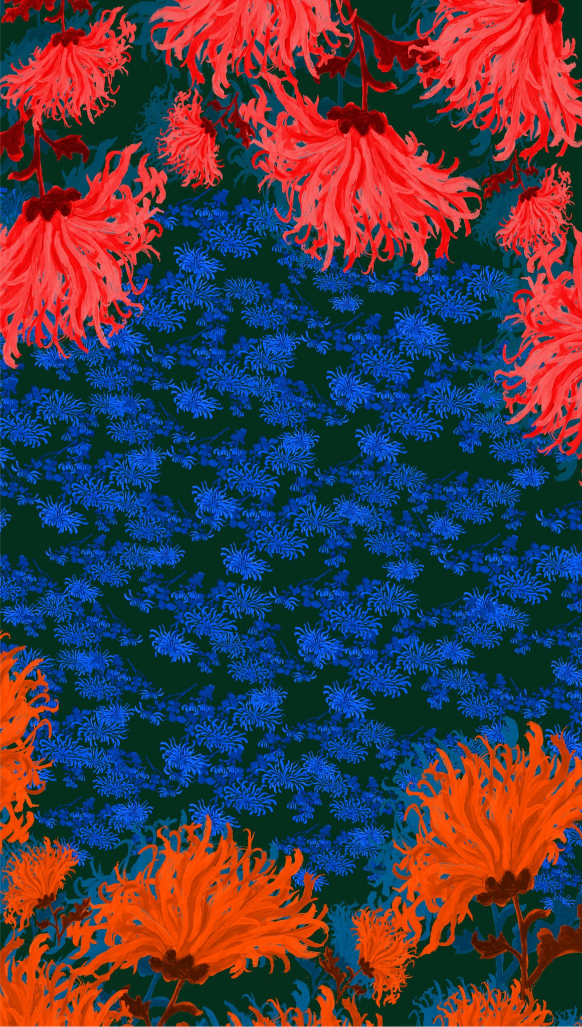 FW25-B015 Blusa en punto de lana estampado “Crisantemos”