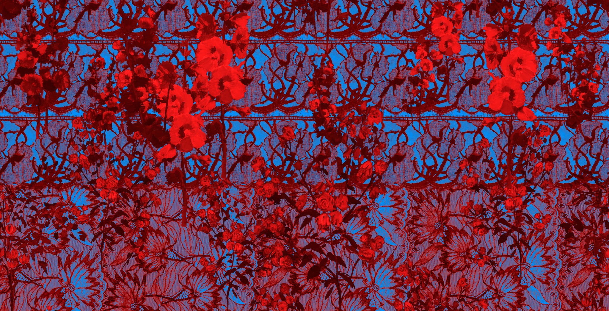 FW25-B007 Blusa étnica estampado "Floral sobre encaje"