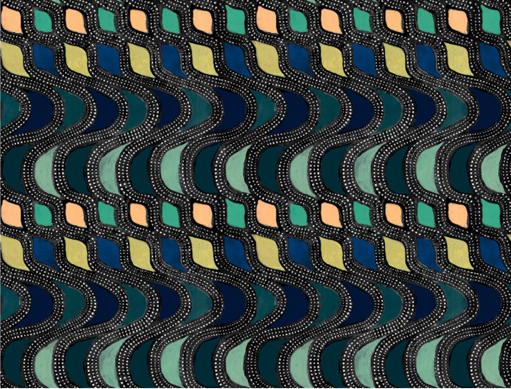 FW25-B001 Blusa en seda estampado "Geométrico"