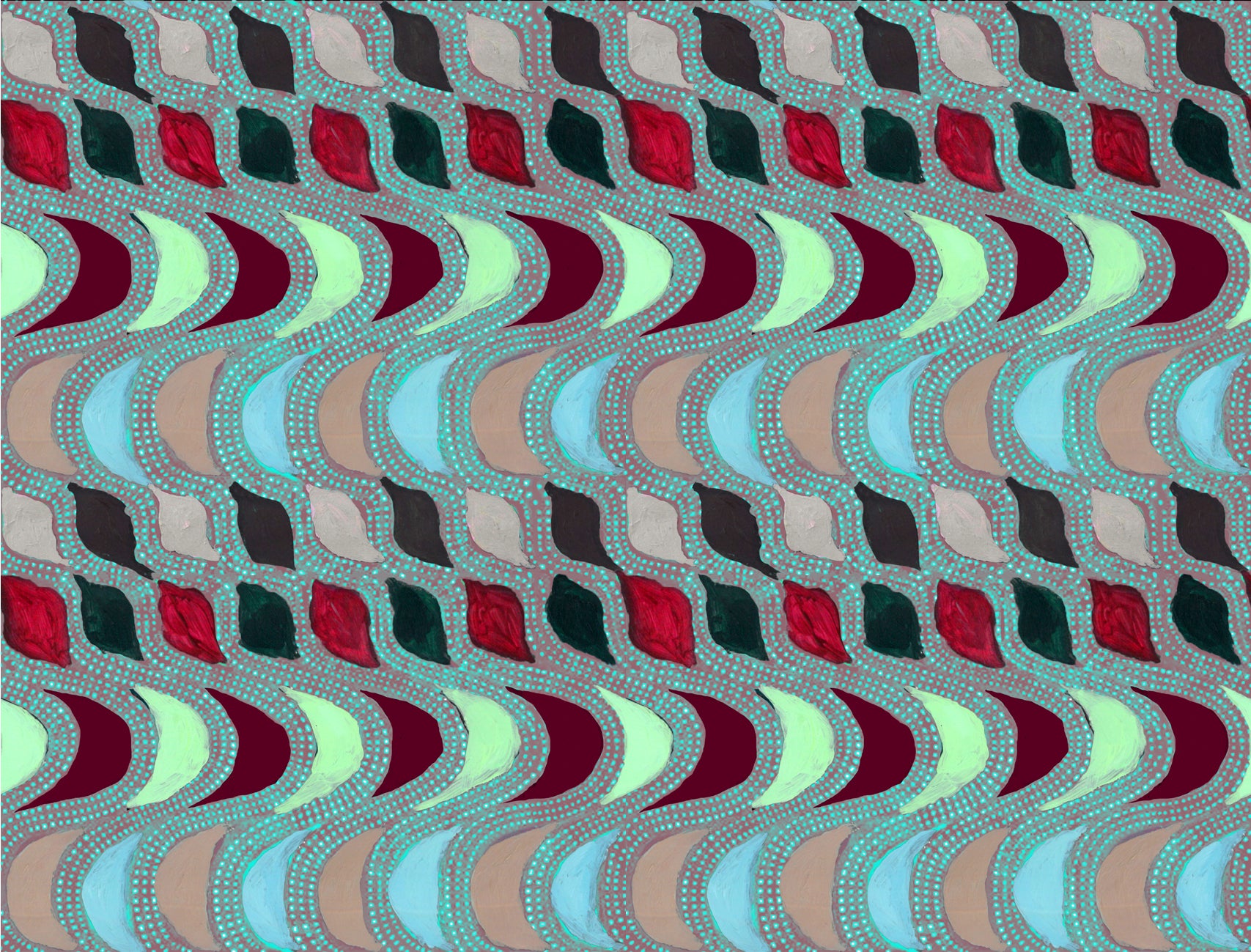 FW25-B003 Blusa azul estampado "Geométrico"