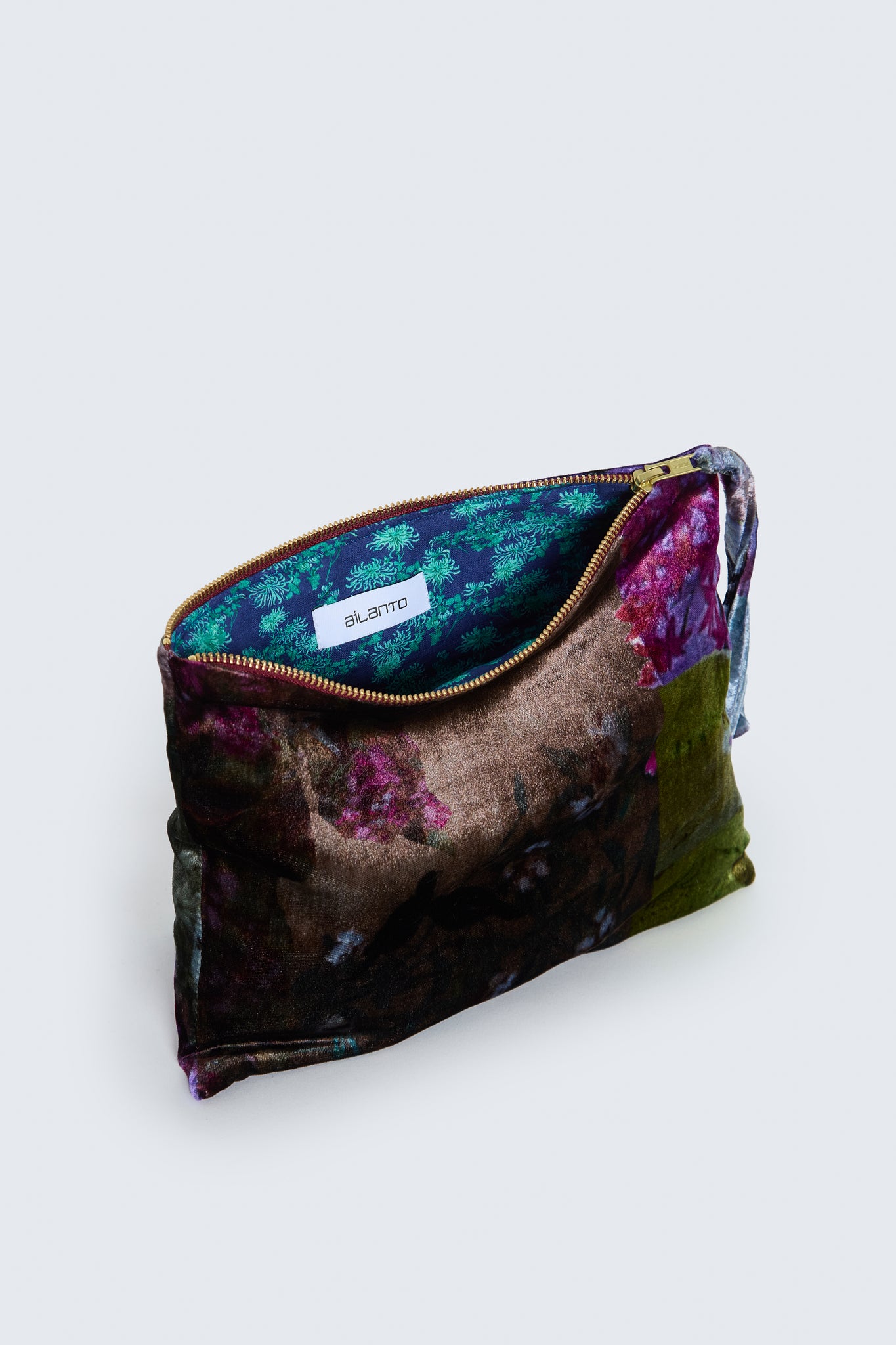 Bolso Lilac de terciopelo, Estampado "Papel pintado"